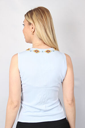 SUDE KADIN SWAROVSKİ TAŞLI EL İŞİ İTHAL TRİKO 7105