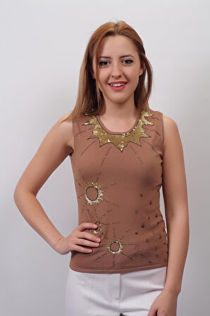 SUDE KADIN SWAROVSKİ TAŞLI EL İŞİ İTHAL TRİKO 7102