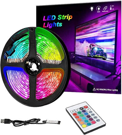 electroon Bluetooth Kumandalı TV Arkası Rgb USB Şerit LED 5Metre