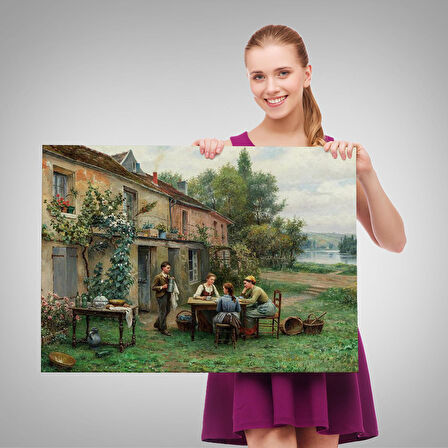 Bahçede Kahve Keyfi 19, Yüzyıl Tablosu-6529