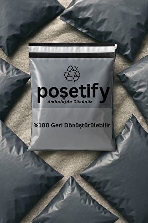 Gri Cepli Kargo Poşeti 17x23+4 cm | Yapışkan Bantlı Gönderi Zarfı | 50’li E-Ticaret Poşeti