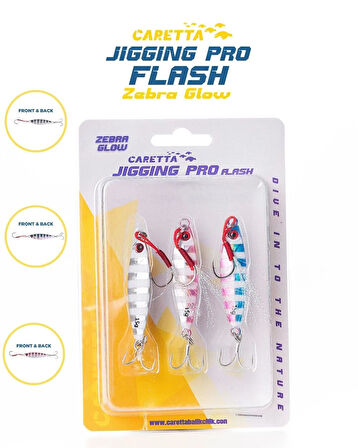 Caretta Jigging Pro Flash Jig Yem ZEBRA GLOW-12 Gr