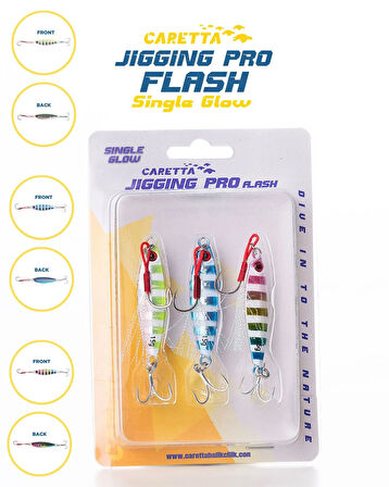 Caretta Jigging Pro Flash Jig Yem Single Glow - 20 G