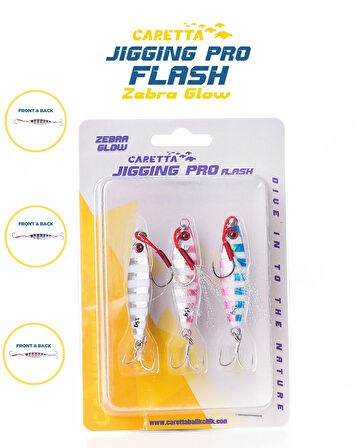 Caretta Jigging Pro Flash Jig Yem Zebra  Glow - 30 G