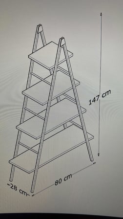 Elegance Dekoratif Piramit Kitaplık 4 Raflı