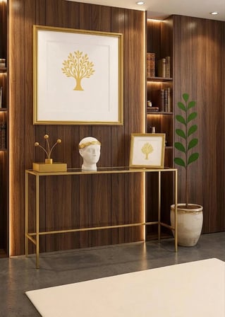 Penguen Gold Dresuar Kahve Köşesi Modern Konsol 80 cm Şeffaf Cam
