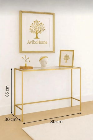 Penguen Gold Dresuar Kahve Köşesi Modern Konsol 80 cm Şeffaf Cam