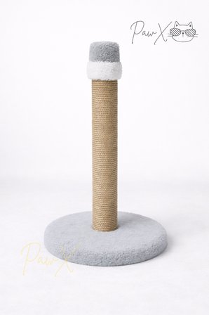 Kedi Tırmalama Tahtası Kalın Halatlı Geniş Peluş Taban Dayanıklı Tırmalama Direği Açık Gri 52 cm