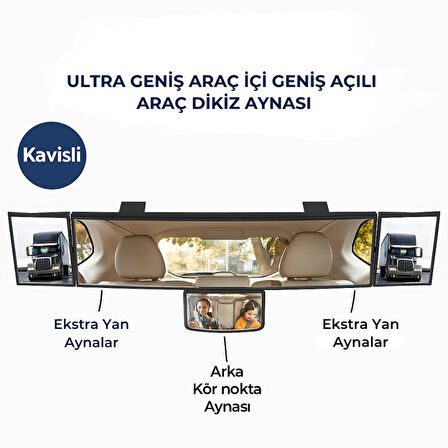 Coofbe Dışbükey Geniş Açılı Araç Dikiz Aynası Ayarlanabilir Kör Nokta Aynası Araç İçi Kontrol Aynası