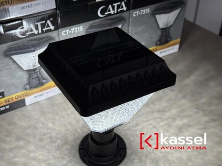 KASSEL AYDINLATMA CT-7315 30W Solar Bahçe Lambası Set Üstü Dış Mekan Aydınlatma Armatürü 6400K Beyaz Işık