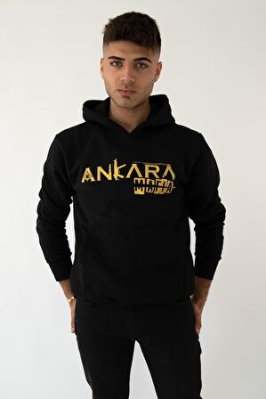 ANKARA MAFIA Kapşonlu Siyah Unisex Sweatshirt Hoodie Polar - SMALL