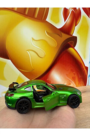 Mercedes Amg Gtr Diecast Model Araba Yeşil Çekbırak Açılan Kapılar 12Cm Mercedes Amg Gtr Araba Metal