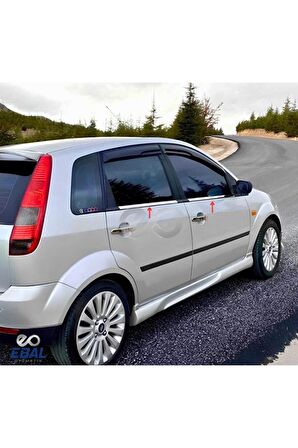 Ford Fiesta Krom Cam Çıtası 4 prç. 2002-2008 P. Çelik