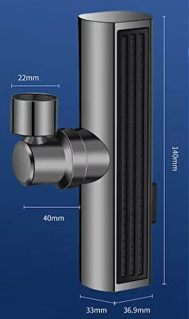 Sardıcı Universal Gray Serisi Musluk Ucu Fonksiyonlu Su Tasarruflu Şelale Tipi Yönlendirme Aparatı