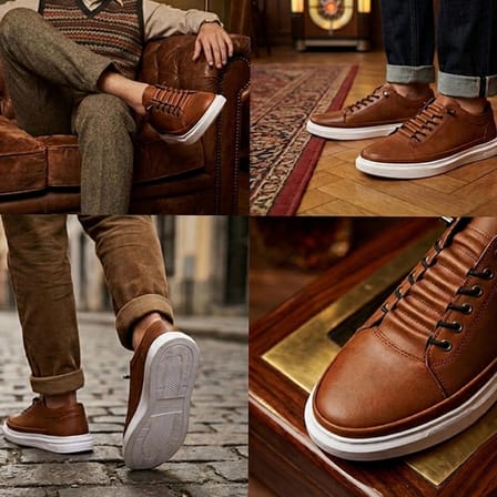 Erkek Beyaz Tabanlı Retro Sneaker