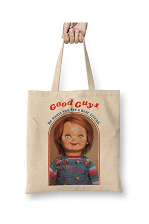 Chucky He Wants You For A Best Friend Halloween Bez Çanta Uzun Saplı Alışveriş Çantası Plaj Çantası