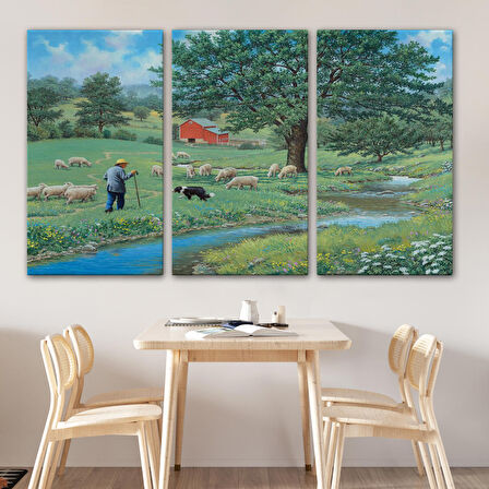 Akarsu Kenarındakı Rus Köylü Dekoratif Duvar Tablosu-6534