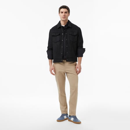 Nautica Erkek Siyah Regular Fit Süet Ceket