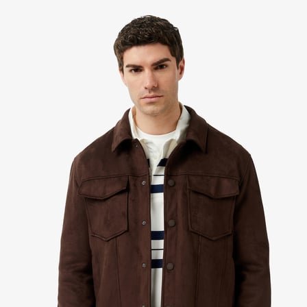 Nautica Erkek Kahverengi Regular Fit Süet Ceket