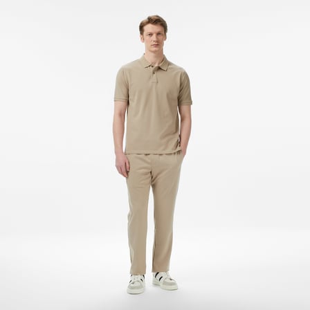 Nautica Erkek Bej Regular Fit Polo Yaka T-Shirt