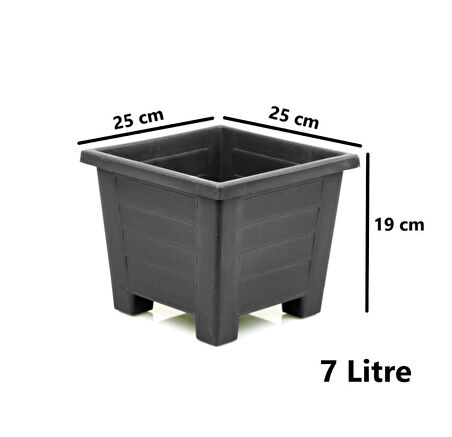 Omnipazar SY-5846 Dekoratif Plastik Kare Ayaklı Saksı 7 Litre No 3