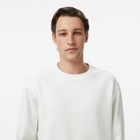 Nautica Erkek Krem Regular Fit Sweatshirt