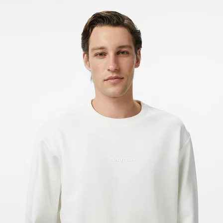 Nautica Erkek Krem Regular Fit Sweatshirt