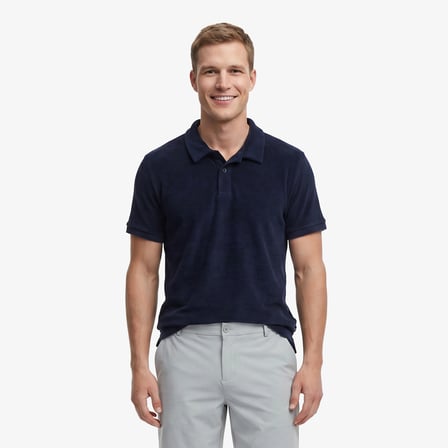 Nautica Erkek Lacivert Regular Fit Havlu Polo Yaka T-Shirt