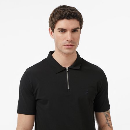 Nautica Erkek Siyah Regular Fit Polo Yaka T-Shirt
