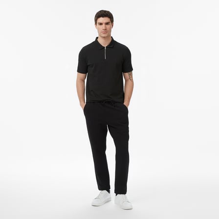 Nautica Erkek Siyah Regular Fit Polo Yaka T-Shirt