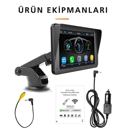 TechTic 7İnç CarPlay&Android Auto Kablosuz Tak Çalıştır Multimedya Taşınır Apple Carplay MirrorLink