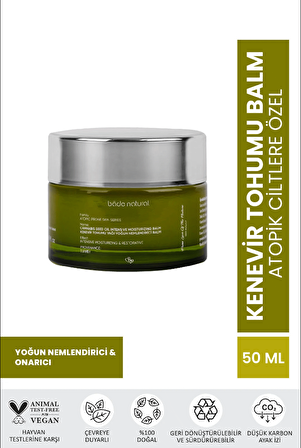 Bade Natural Kenevir Tohumu Atopik Ciltler İçin Nemlendirici Yüz Balmı 50 ml