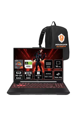 TUF A16 Ryzen 7 170 96GB 4TB SSD RTX4050/6GB 16" WUXGA 144Hz W11H Gaming Laptop FA607NUQ