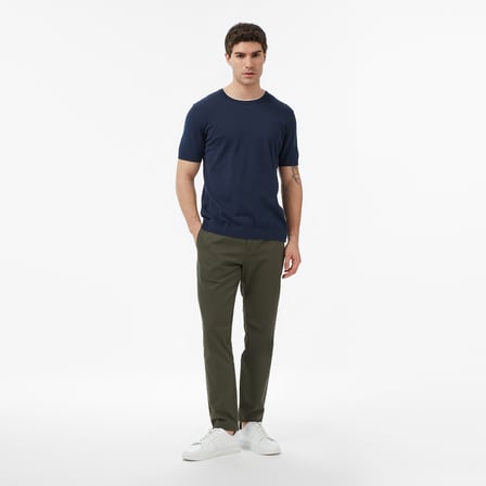 Nautica Erkek Lacivert Regular Fit Kısa Kollu Triko