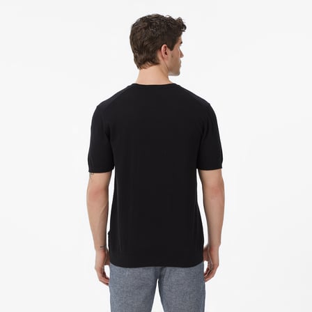 Nautica Erkek Siyah Regular Fit Kısa Kollu Triko