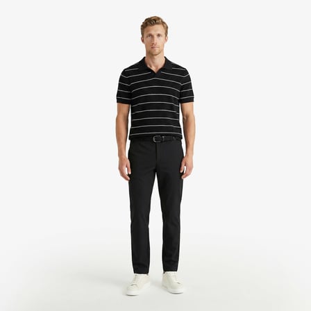 Nautica Erkek Siyah Regular Fit Kısa Kollu Çizgili Triko