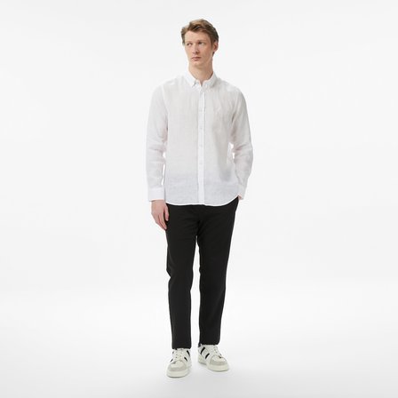 Nautica Erkek Beyaz Regular Fit Keten Gömlek