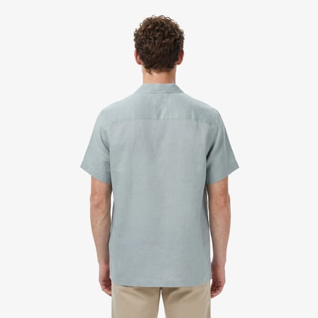 Nautica Erkek Yeşil Regular Fit Kısa Kollu Keten Gömlek
