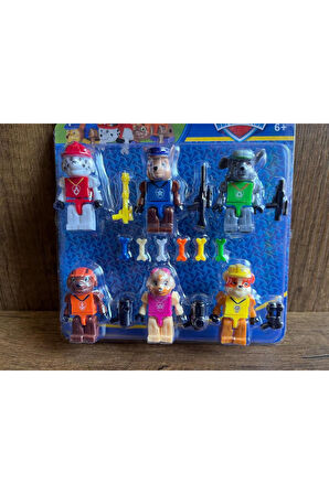 6'lı Figür Seti Leg0 Uyumlu Paw Patrol Figürleri 18 Parça Figür