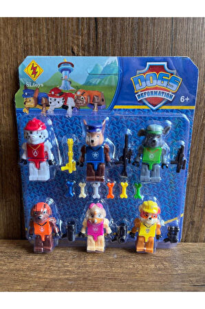 6'lı Figür Seti Leg0 Uyumlu Paw Patrol Figürleri 18 Parça Figür