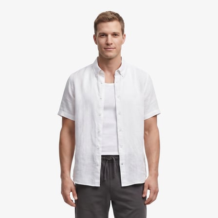 Nautica Erkek Beyaz Regular Fit Kısa Kollu Gömlek