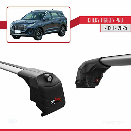 Chery Tiggo 7 (T15) Pro 2020 ve Sonrası ile Uyumlu ACE-2 Ara Atkı Tavan Barı Gri 2 Adet