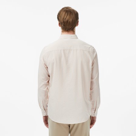 Nautica Erkek Bej Regular Fit Çizgili Gömlek
