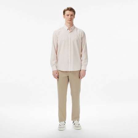 Nautica Erkek Bej Regular Fit Çizgili Gömlek