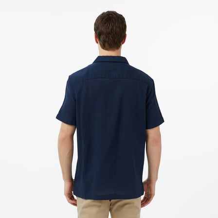 Nautica Erkek Lacivert Regular Fit Kısa Kollu Gömlek