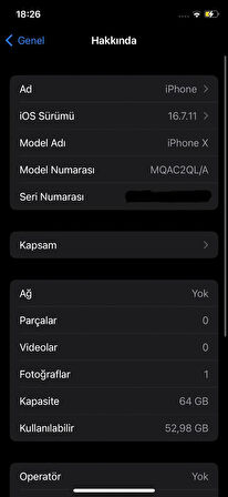 İphone X 64 Gb Orjinal Değişensiz  Outlet
