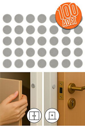 100'lü Yapışkanlı Gri Eva Dolap Çekmece Kapağı Ses Stoperi Tamponu Koruyucu Engelleyici 10 mm