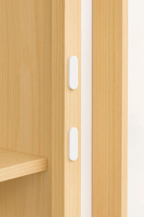 60'lı Yapışkanlı Beyaz Eva Dolap Çekmece Kapağı Ses Stoperi Tamponu Koruyucu Engelleyici 22 mm Oval