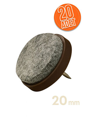 20 mm Keçeli Poligrit Zemin Koruyucu Sandalye ve Masa Ayağı İçin Sessiz Mobilya Pabucu (20 Adet)