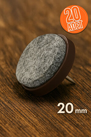 20 mm Keçeli Poligrit Zemin Koruyucu Sandalye ve Masa Ayağı İçin Sessiz Mobilya Pabucu (20 Adet)